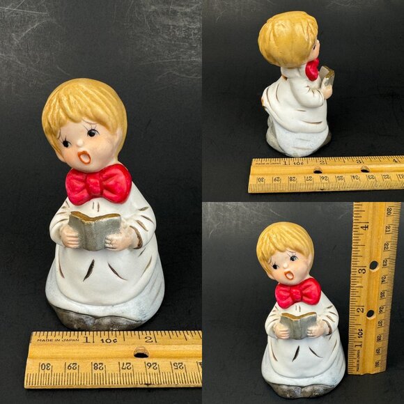 Vintage 1978 Jasco Choir Boy Singing Decorative Bell Christmas Holiday Ceramic - Picture 3 of 8